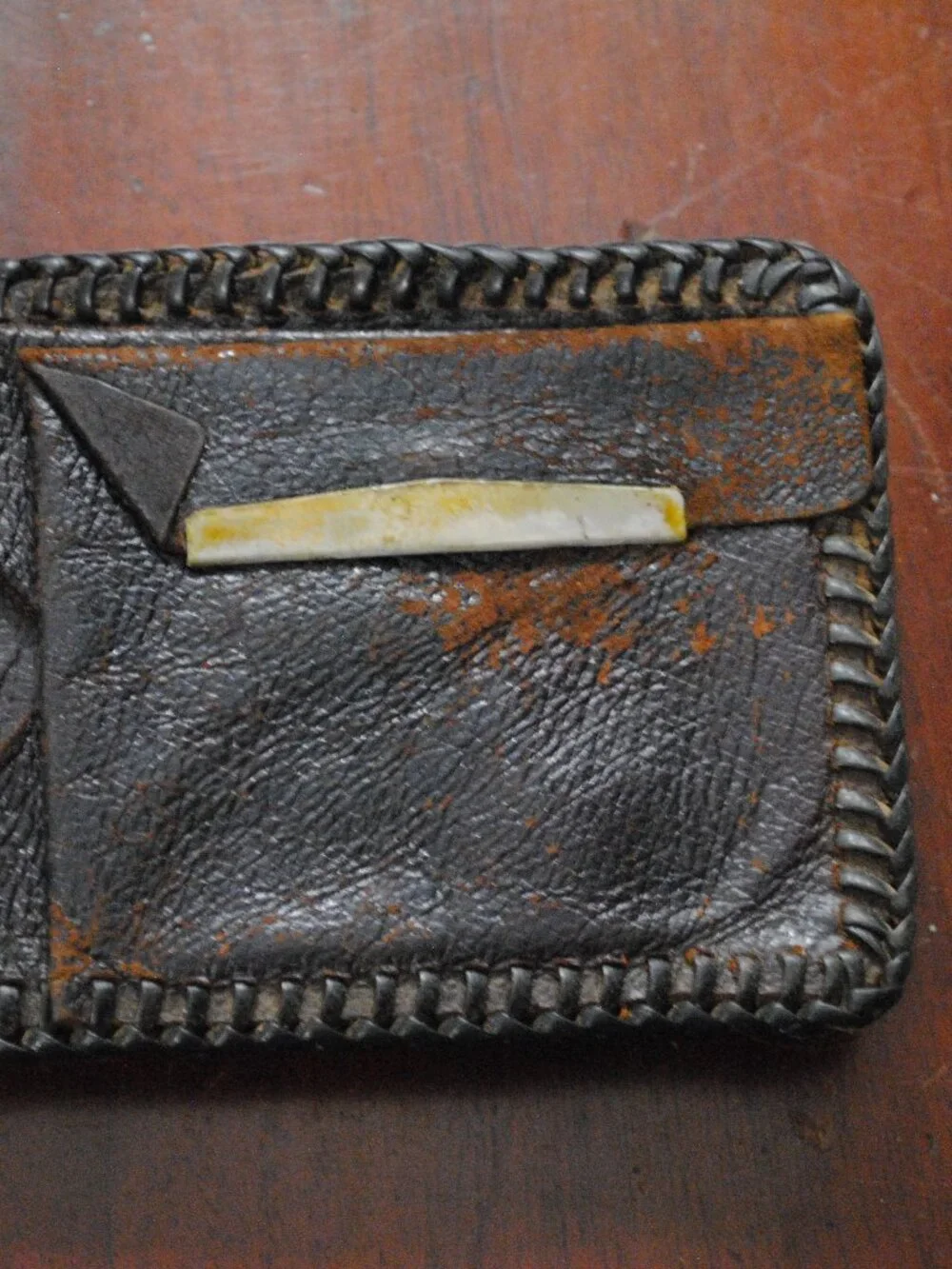 Vintage Handmade Men's Tooled Embossed Leather Bifold Wallet Western Monogrammed